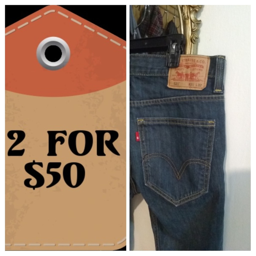 Levi's 521 red tab dark wash denim jeans